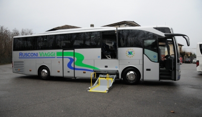 New bus with footboard for travels and pilgrimages